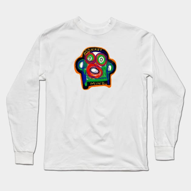 monkey mind Long Sleeve T-Shirt by Angel Rivas